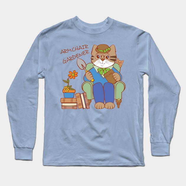 Armchair Gardener Woman Long Sleeve T-Shirt by Sue Cervenka